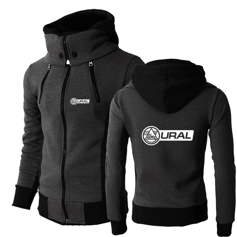 2022 Men’s New Hoodies Ural Motorcycles Printed Casual Outdoor Sweatshirts Double Zip Cotton Harajuku Fashion Tops Clothing