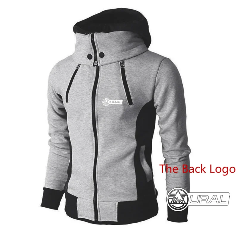 2022 Men’s New Hoodies Ural Motorcycles Printed Casual Outdoor Sweatshirts Double Zip Cotton Harajuku Fashion Tops Clothing