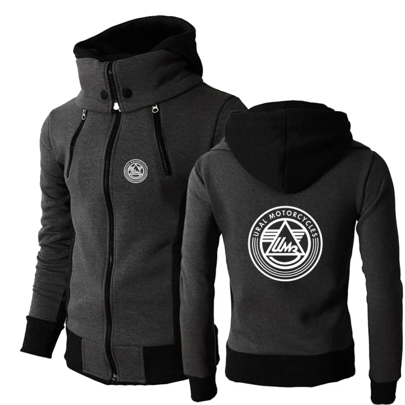 2022 Men’s New Hoodies Ural Motorcycles Printed Casual Outdoor Sweatshirts Double Zip Cotton Harajuku Fashion Tops Clothing