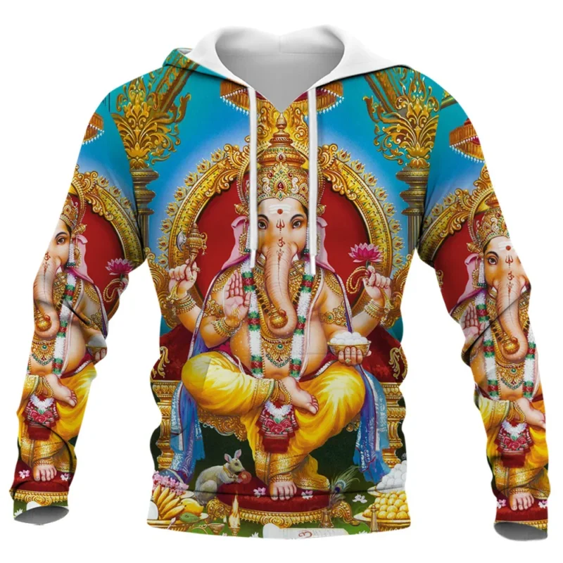 New 3D Printing Ganesha Fashion Men Women Tracksuits Crewneck Hoodies Plus Size S-7XL Harajuku Four Seasons Casual