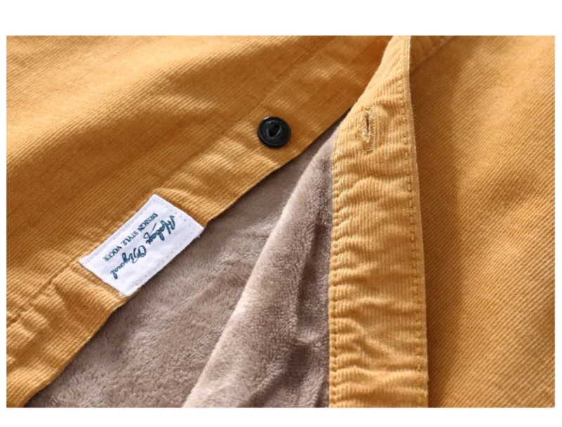 Quality Warm 100% Cotton Plush Thick Corduroy Men Shirt Long Sleeved Button Collar Autumn Winter Casual Shirts for Men S-4XL