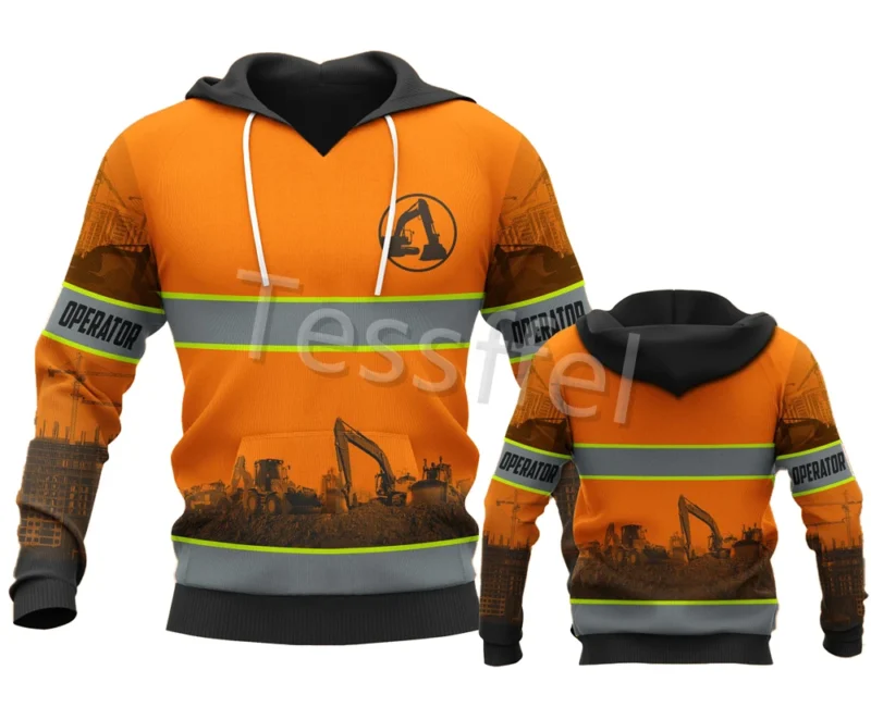 Tessffel Excavator Operator 3D Print Fashion Men’s Outdoor Sunscreen Workwear Hoodies Zipper Hooded Funny Casual Clothes Styel-3